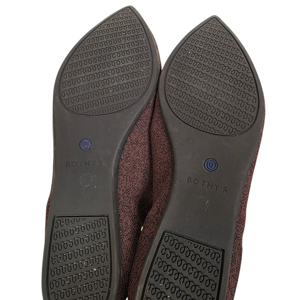 ROTHY'S The Point Shoes Womens Size 10.5 Brown Knit Flats Pointed Toe Eco - Picture 4 of 6